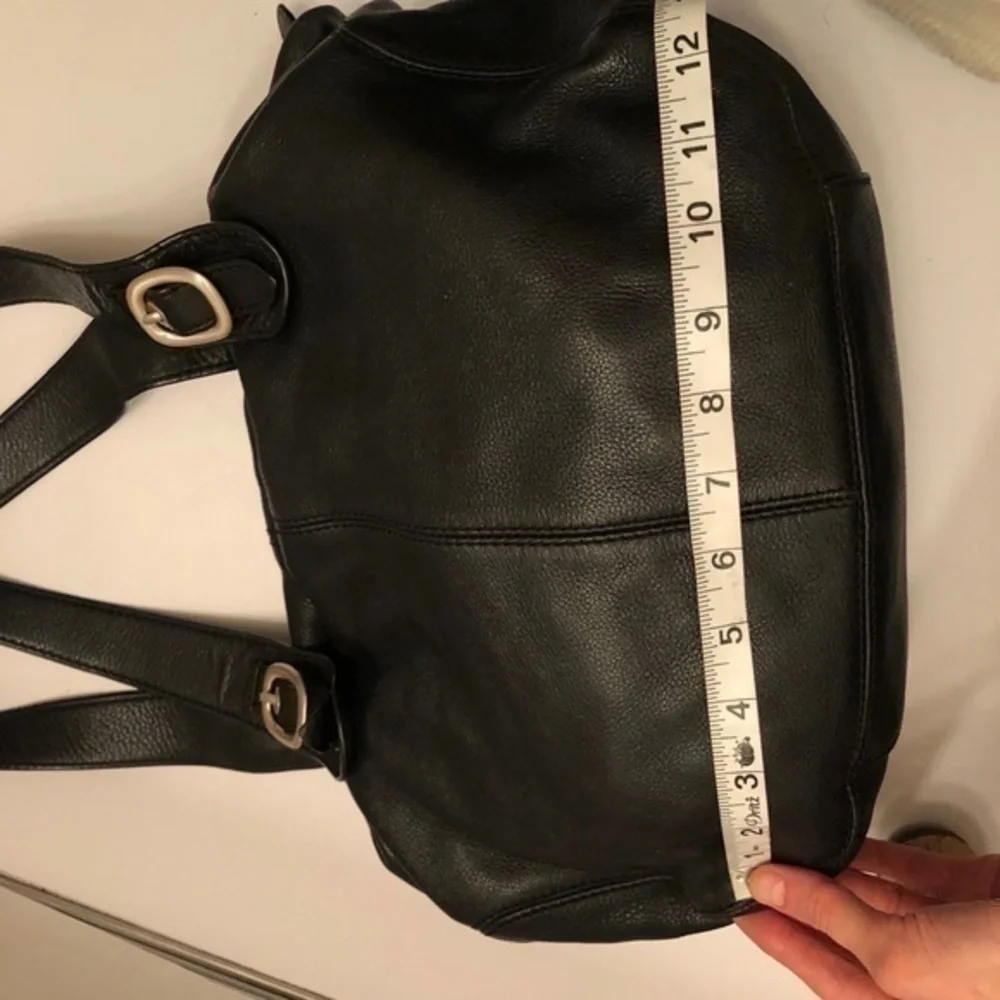 Michael kors black leather slouchy tote bag